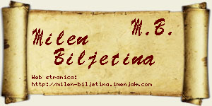 Milen Biljetina vizit kartica